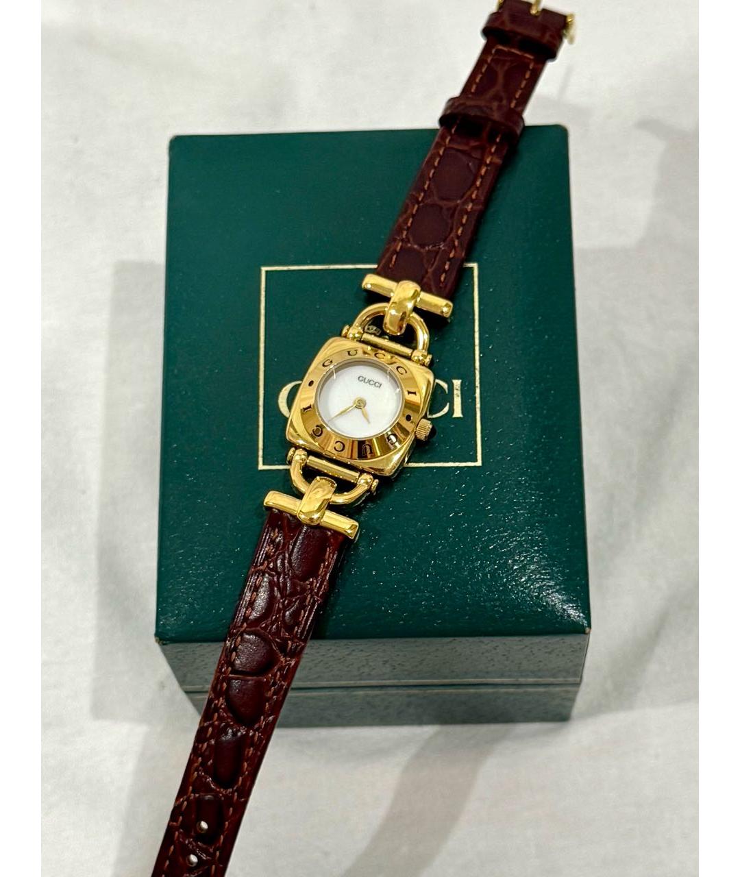 GUCCI Золотые металлические часы, фото 9