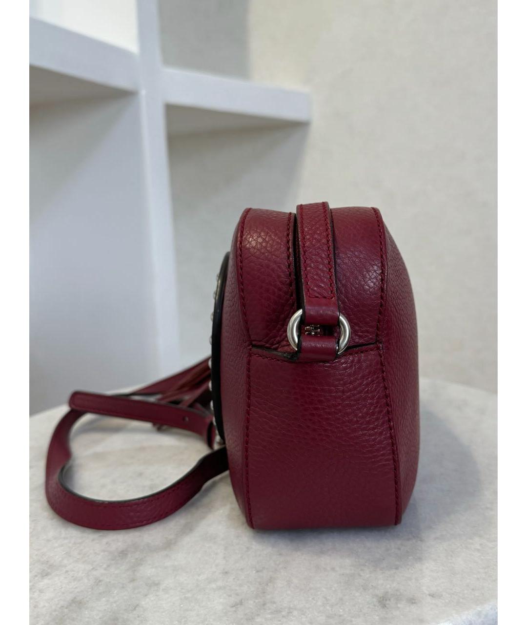GUCCI Бордовая кожаная сумка через плечо, фото 8