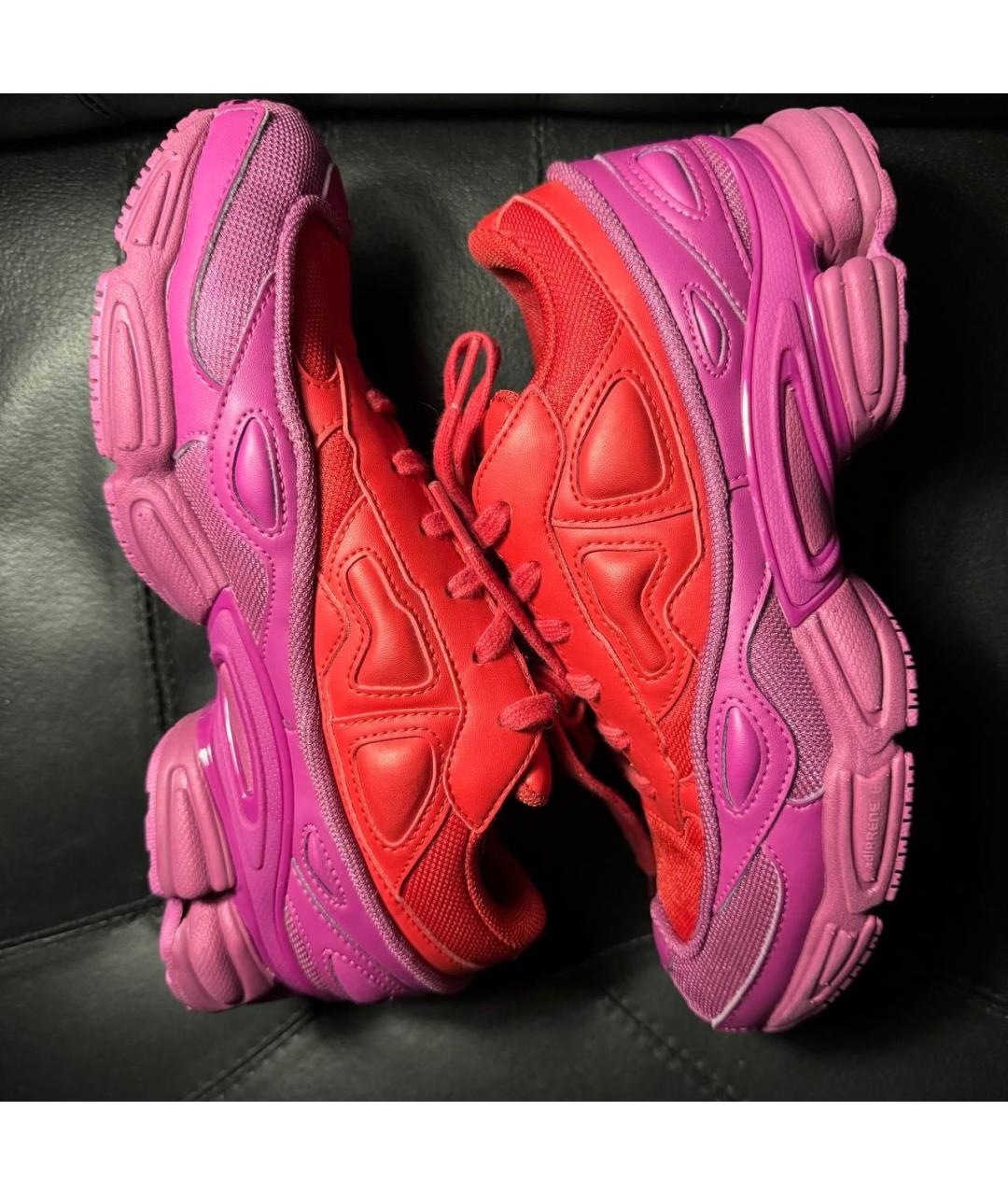 ADIDAS X RAF SIMONS Бордовые текстильные низкие кроссовки / кеды, фото 5