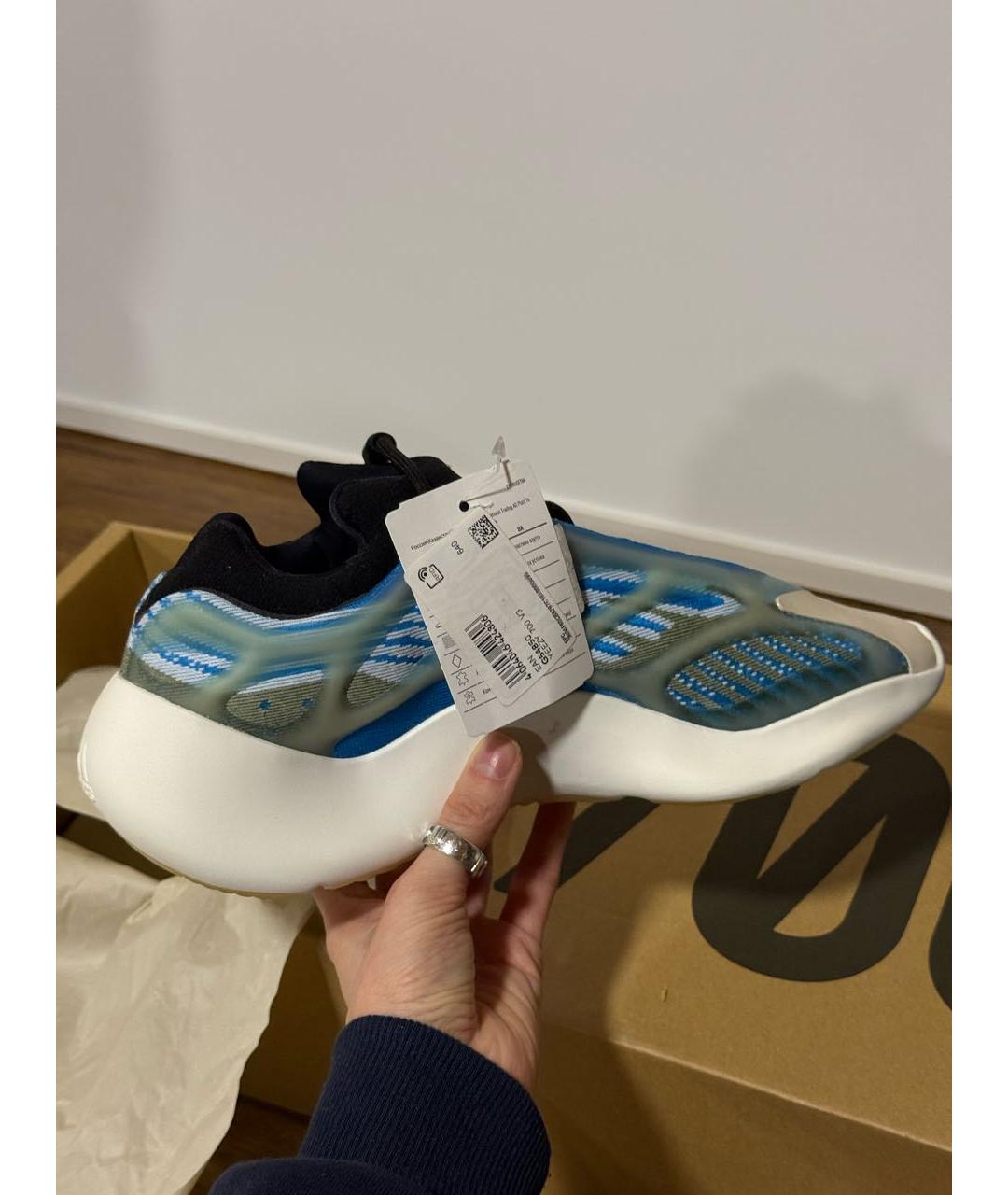 ADIDAS YEEZY Голубые резиновые низкие кроссовки / кеды, фото 5