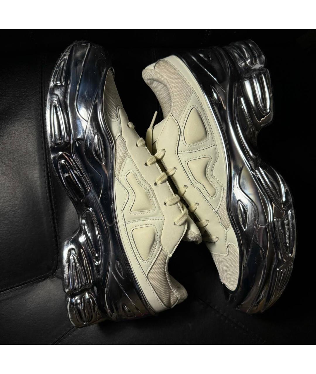 RAF SIMONS Белые текстильные низкие кроссовки / кеды, фото 4