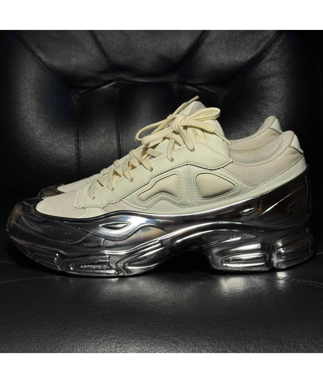 RAF SIMONS Белые текстильные низкие кроссовки / кеды, фото 3