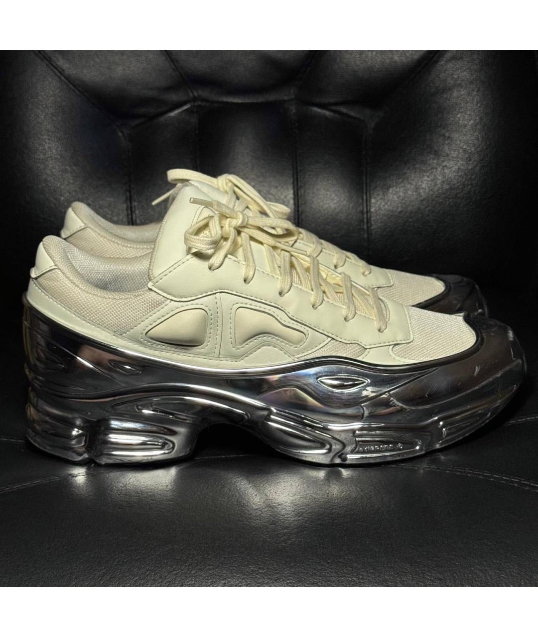 RAF SIMONS Белые текстильные низкие кроссовки / кеды, фото 9