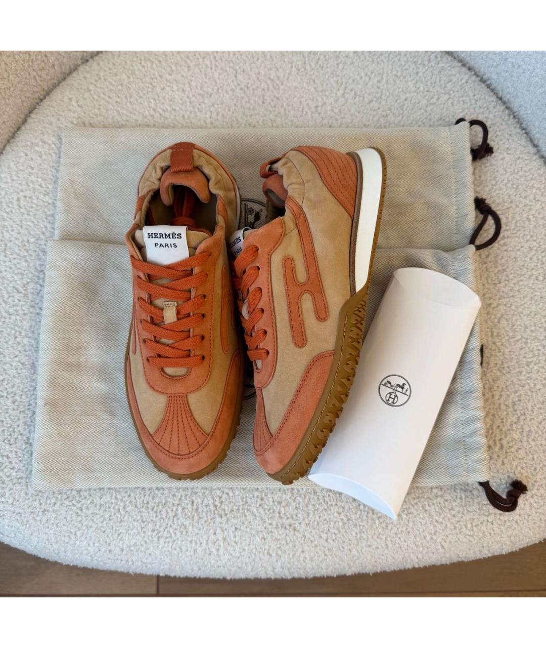 HERMES Оранжевое кроссовки, фото 2