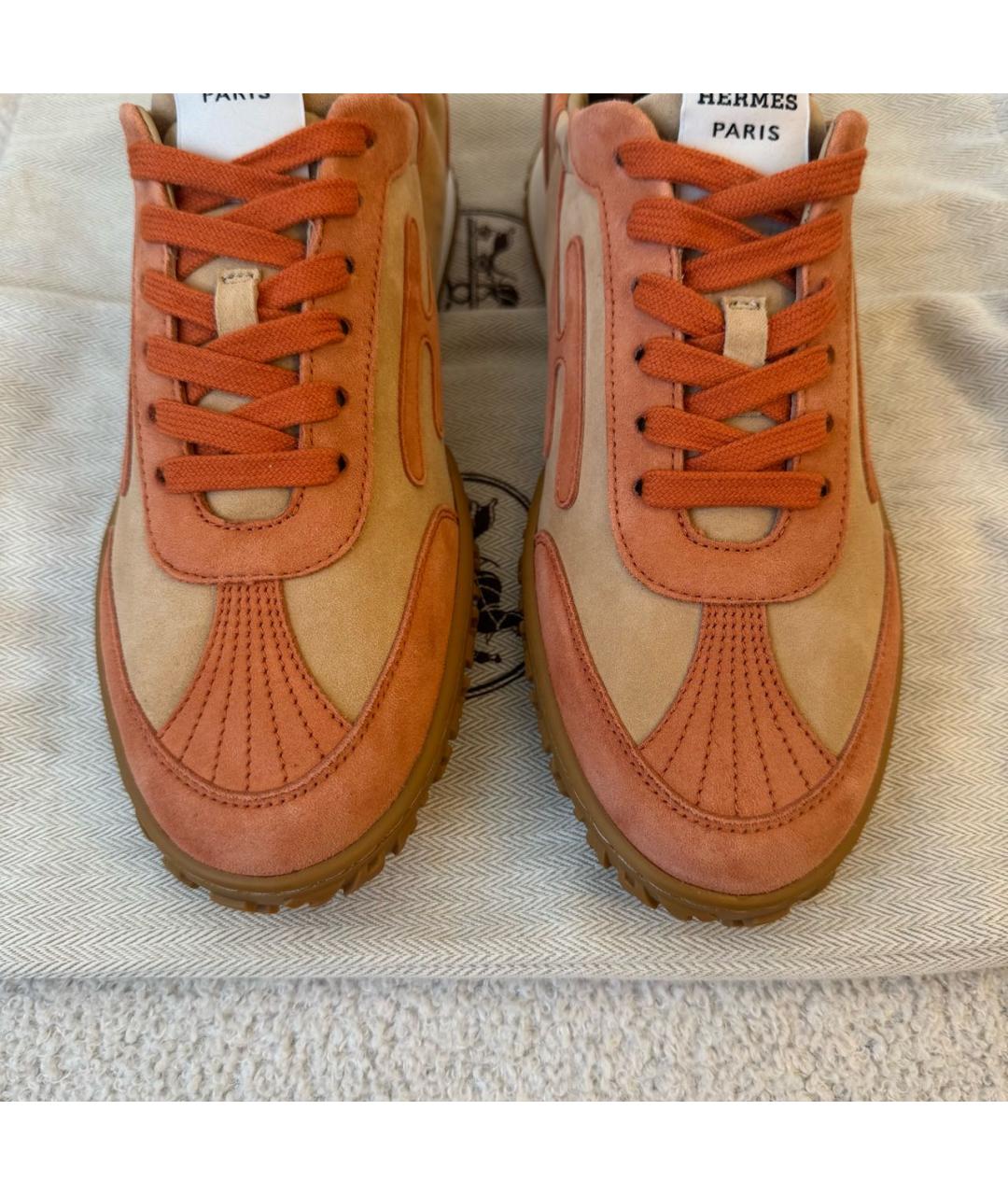 HERMES Оранжевое кроссовки, фото 4