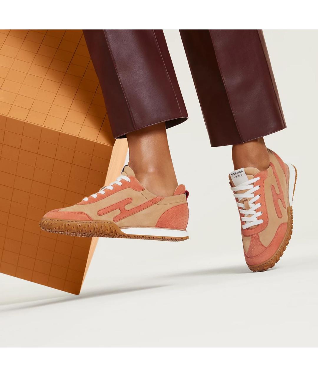 HERMES Оранжевое кроссовки, фото 7