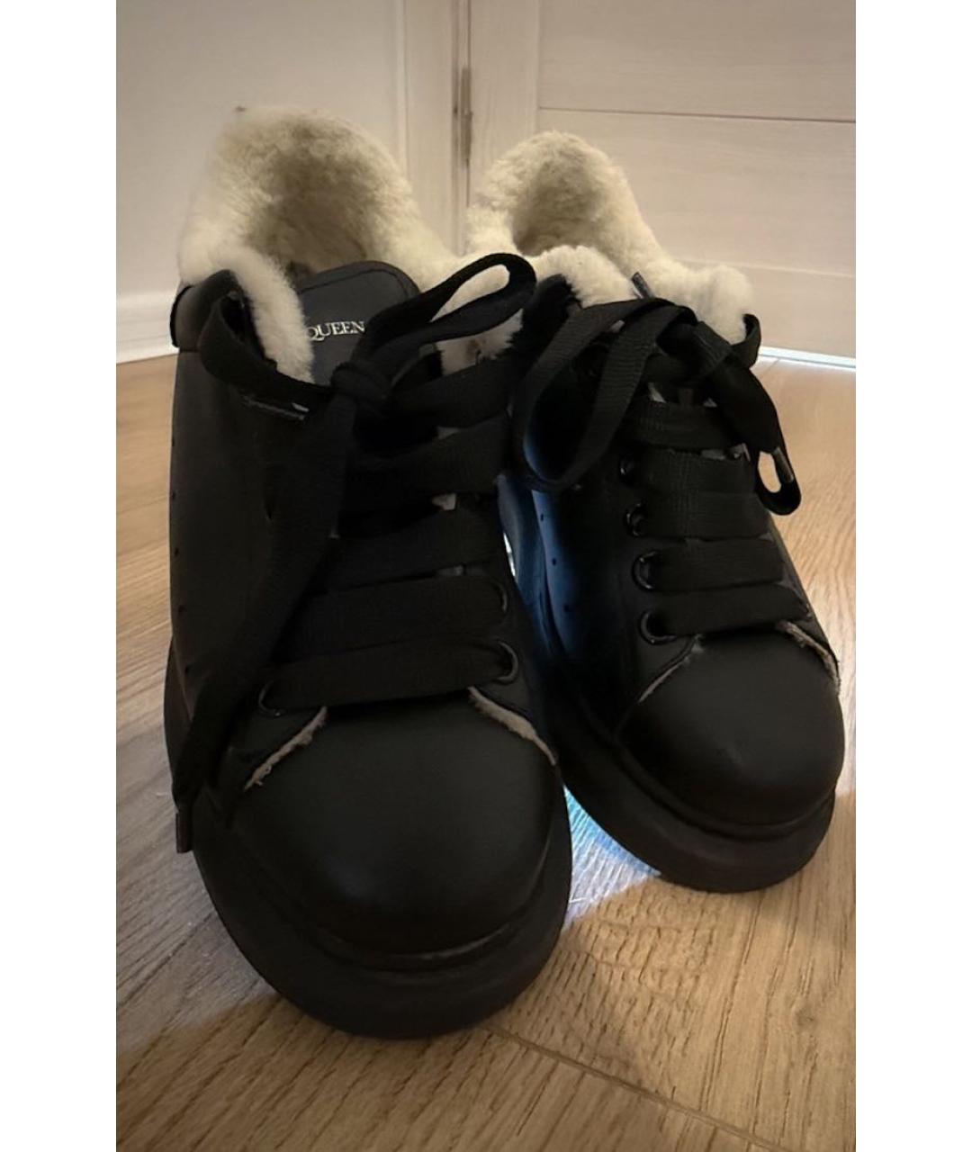 MCQ ALEXANDER MCQUEEN Черные кожаные кроссовки, фото 5