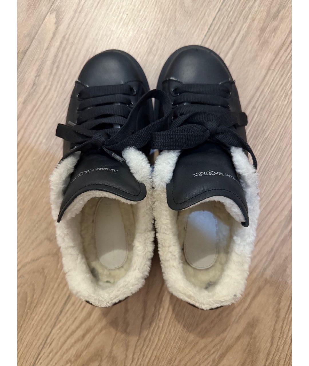 MCQ ALEXANDER MCQUEEN Черные кожаные кроссовки, фото 3