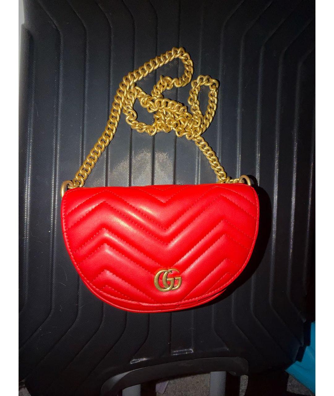 GUCCI Красная кожаная сумка через плечо, фото 5