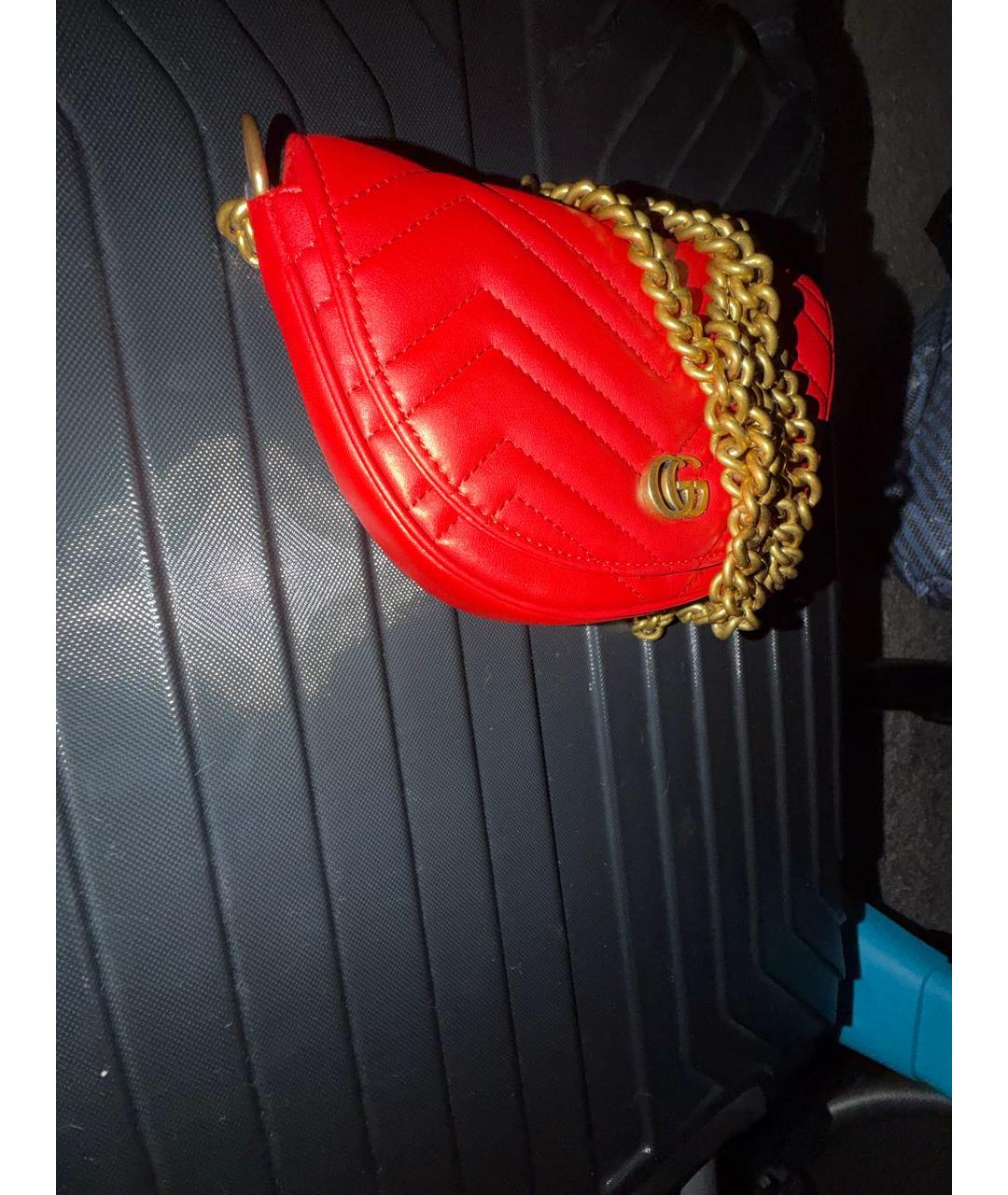 GUCCI Красная кожаная сумка через плечо, фото 2