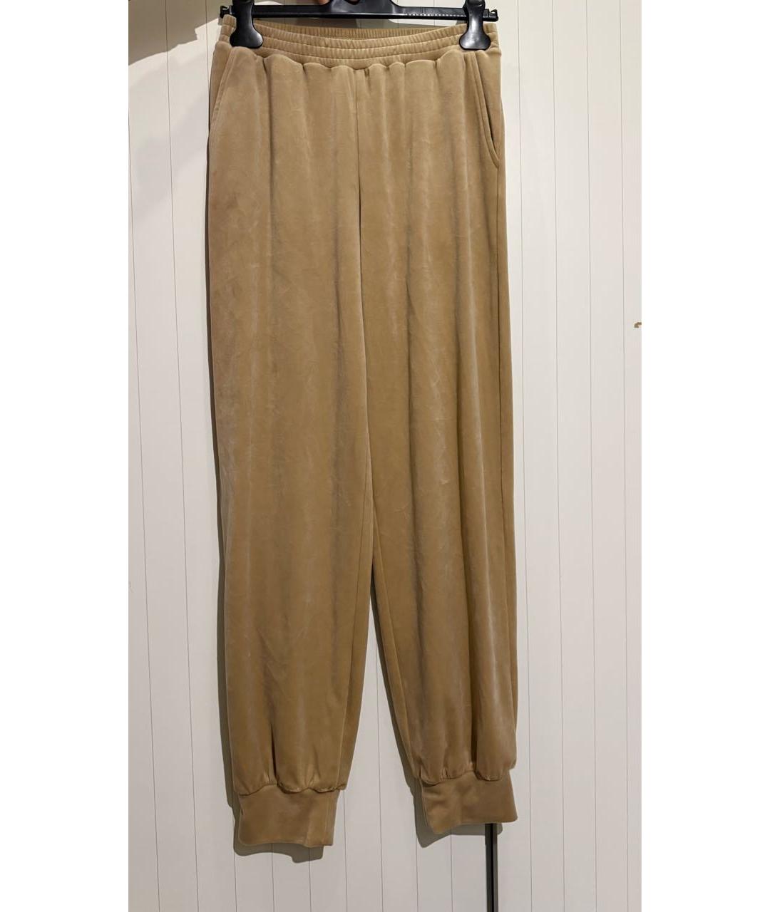 TWIN-SET Бежевый велюровый костюм с брюками, фото 2