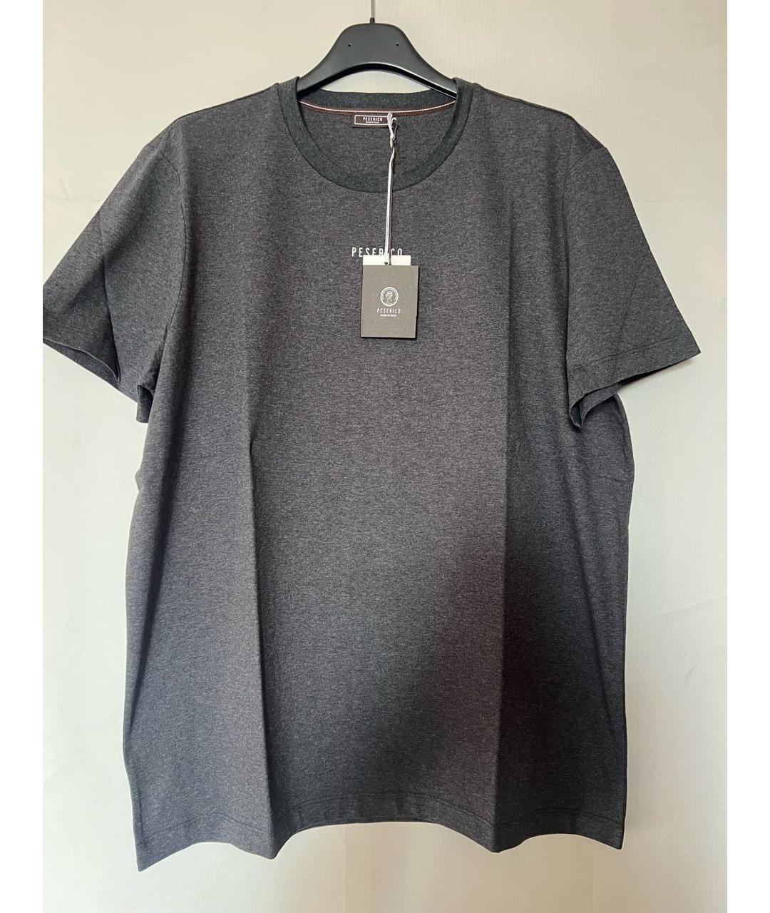 PESERICO Серая хлопко-эластановая футболка, фото 3