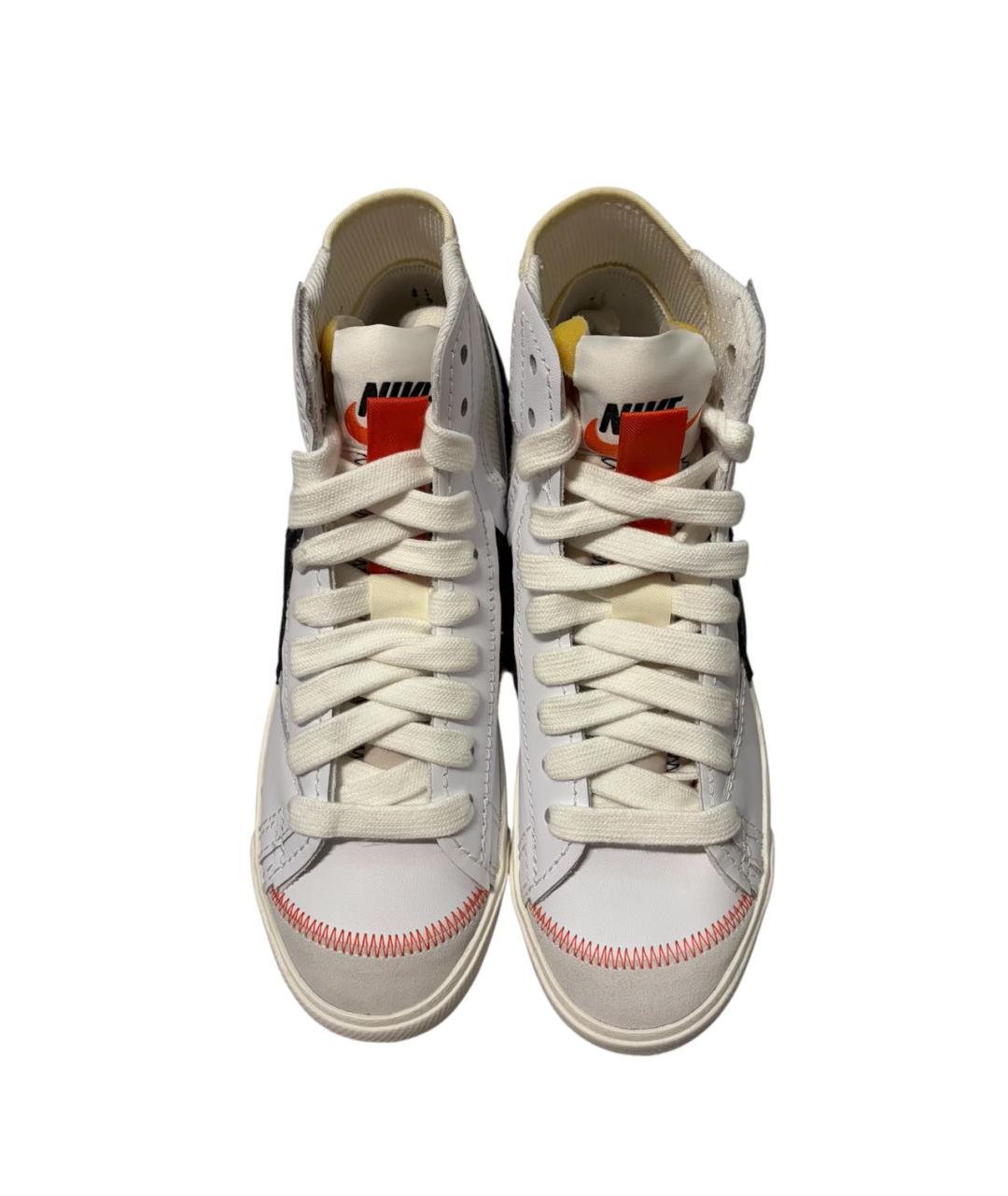 NIKE Белые кожаные высокие кроссовки / кеды, фото 2