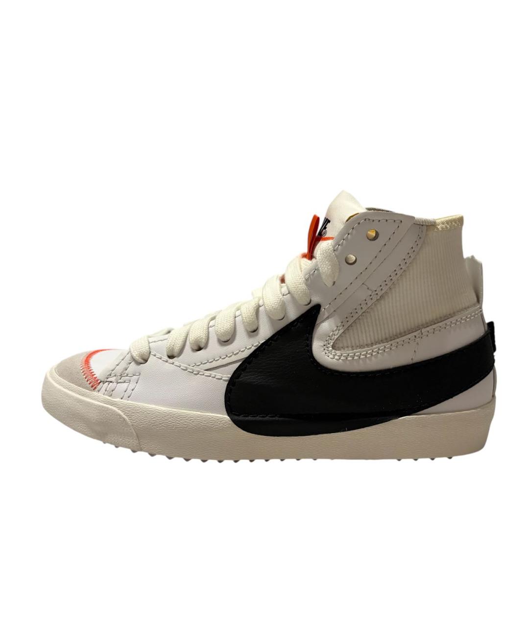 NIKE Белые кожаные высокие кроссовки / кеды, фото 5