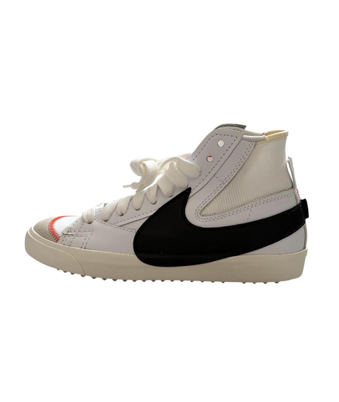 NIKE Белые кожаные высокие кроссовки / кеды, фото 6