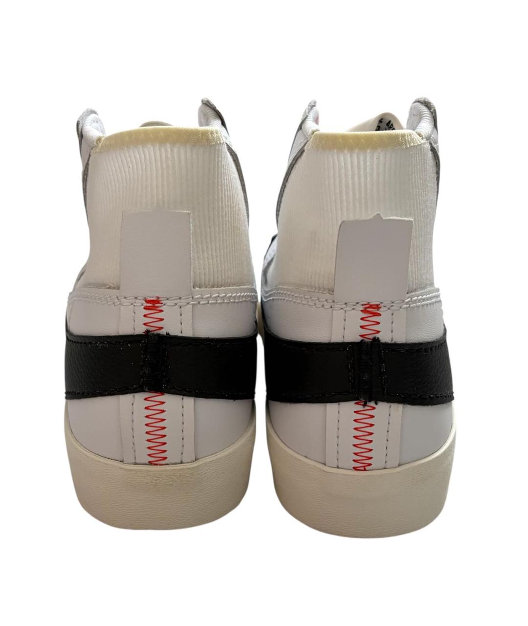 NIKE Белые кожаные высокие кроссовки / кеды, фото 4