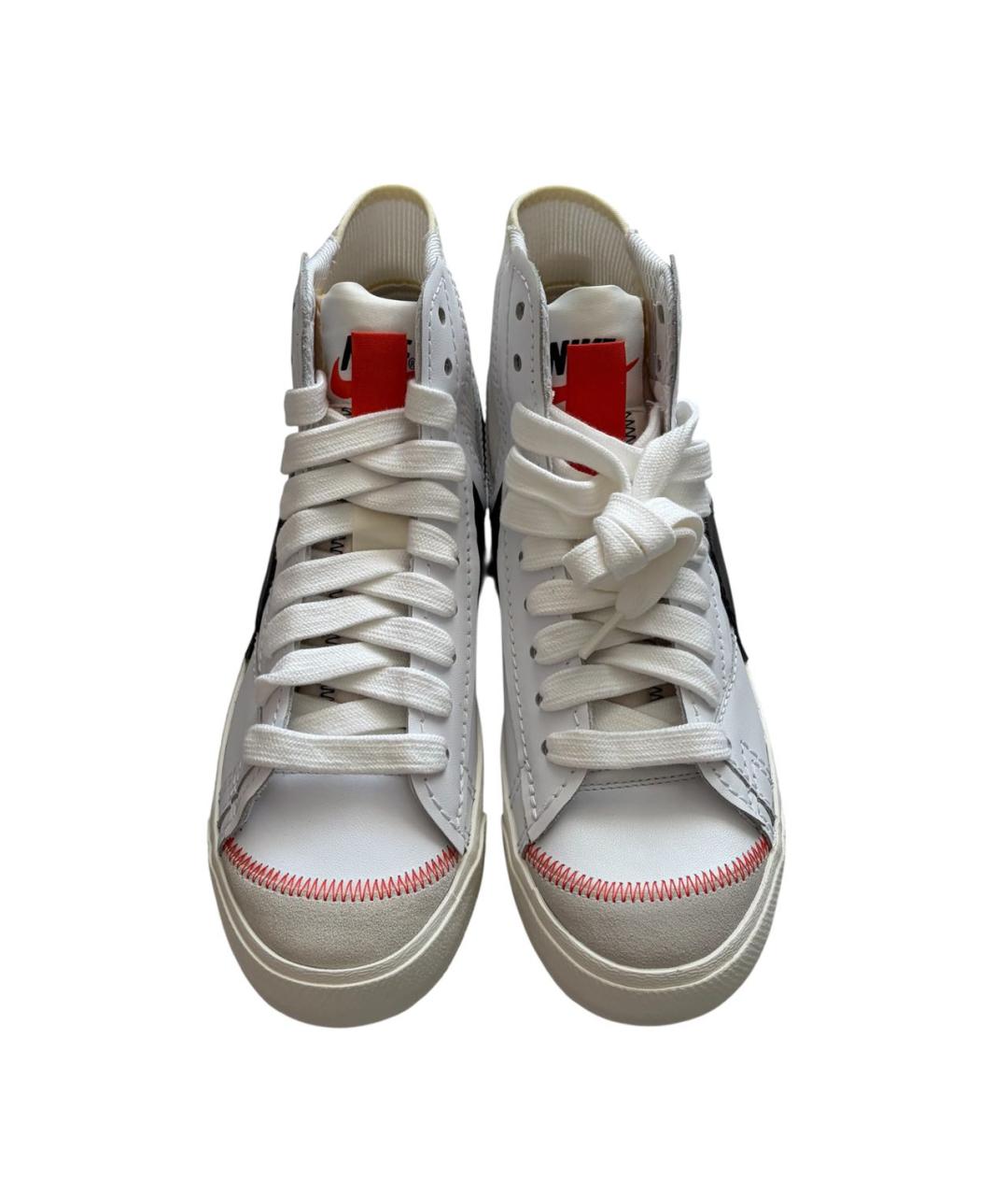 NIKE Белые кожаные высокие кроссовки / кеды, фото 2