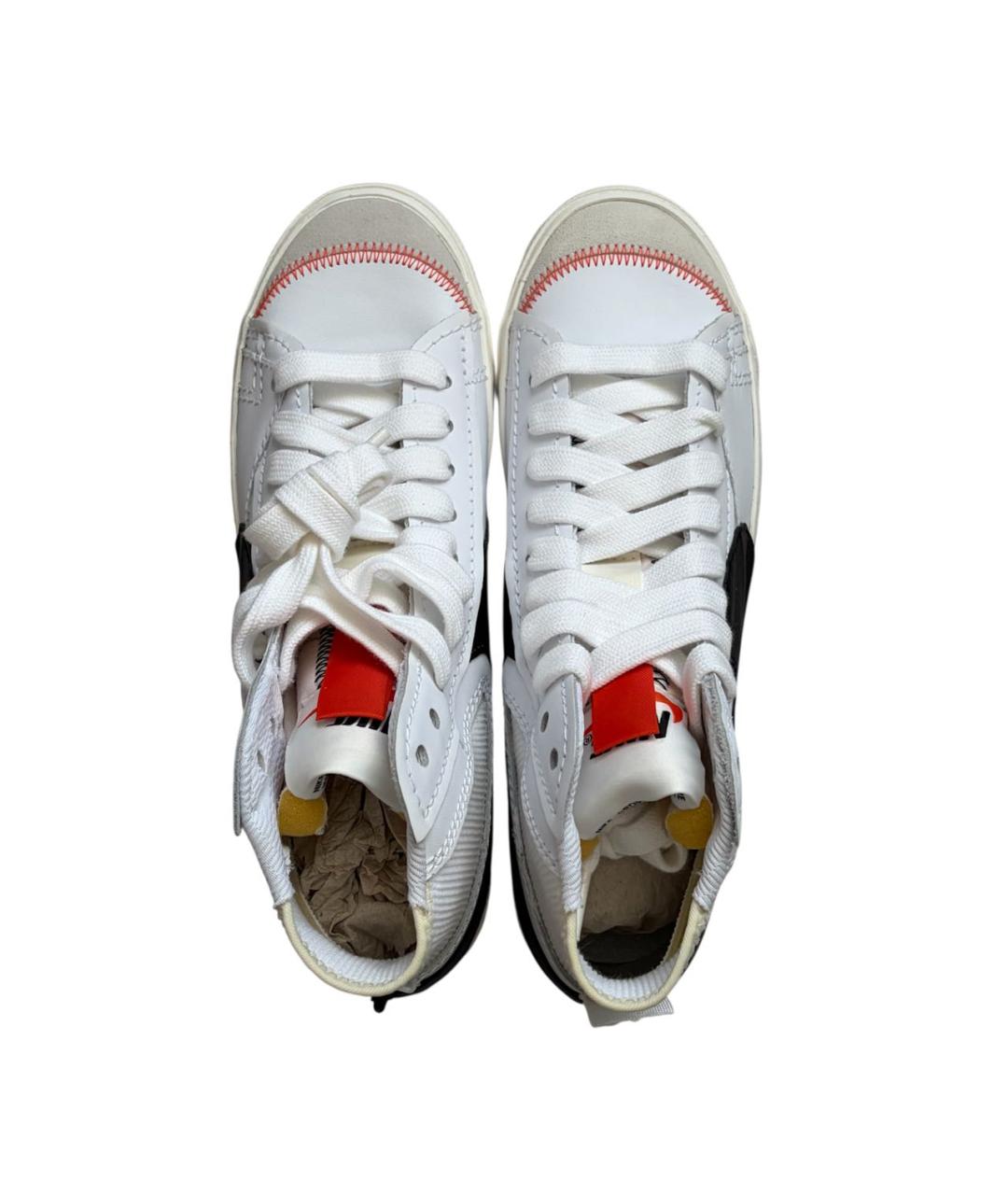 NIKE Белые кожаные высокие кроссовки / кеды, фото 3