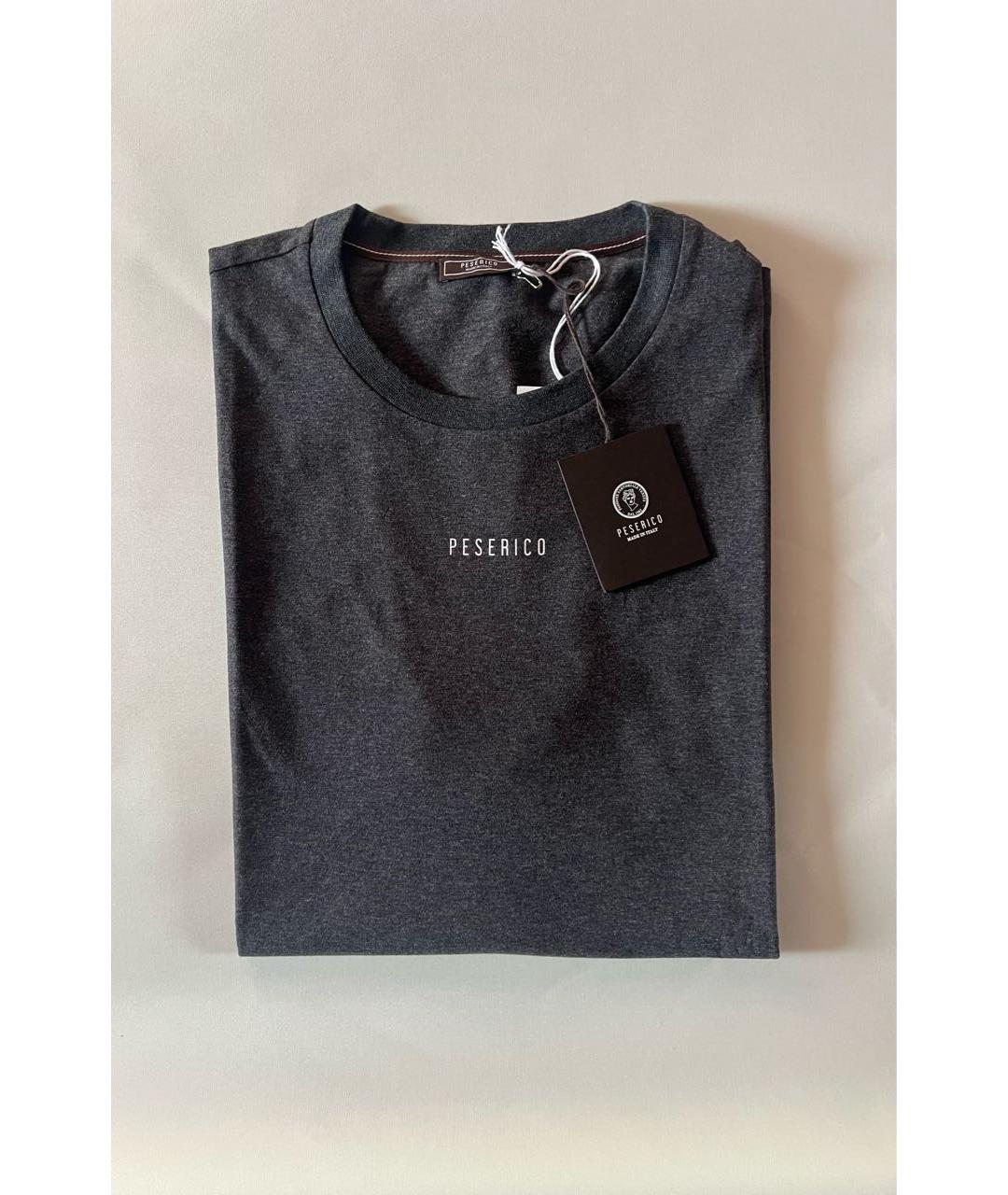 PESERICO Серая хлопковая футболка, фото 5