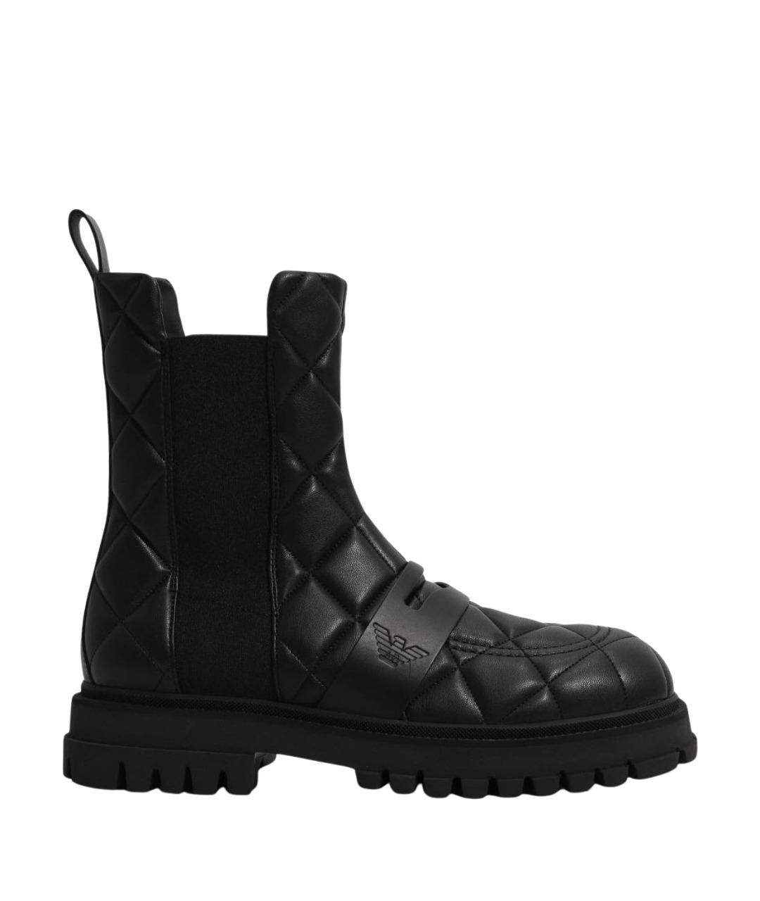 EMPORIO ARMANI Черные высокие ботинки, фото 1