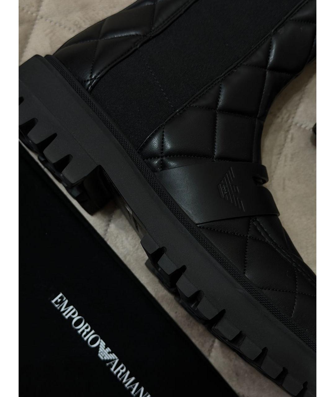 EMPORIO ARMANI Черные высокие ботинки, фото 7