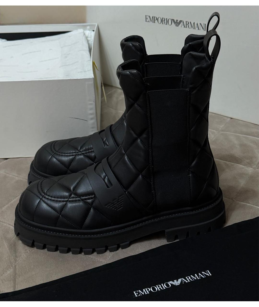 EMPORIO ARMANI Черные высокие ботинки, фото 4