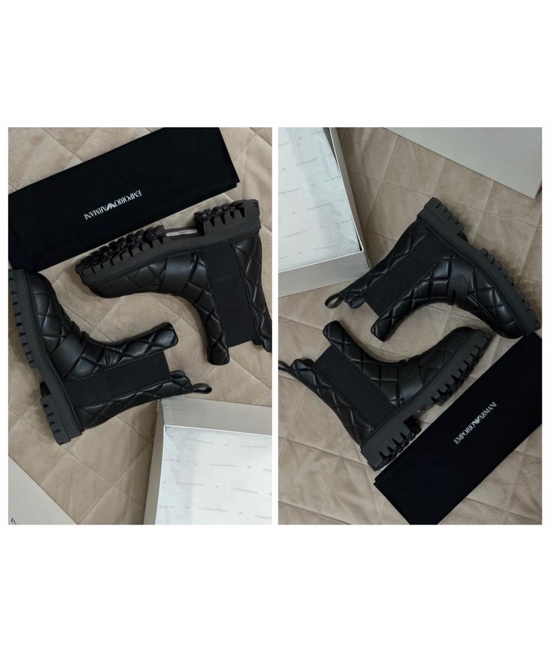 EMPORIO ARMANI Черные высокие ботинки, фото 6