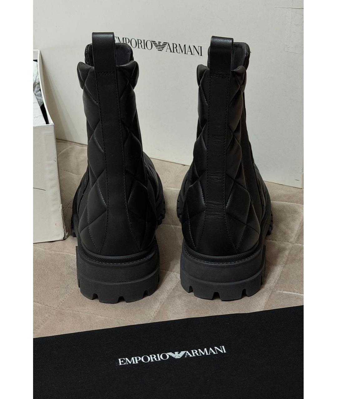 EMPORIO ARMANI Черные высокие ботинки, фото 8