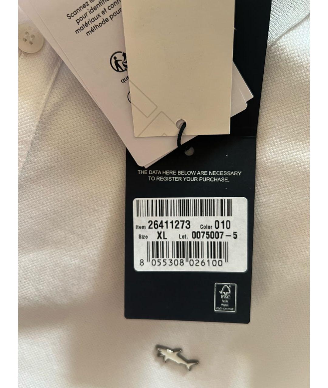 PAUL & SHARK Белое хлопковое поло с коротким рукавом, фото 7