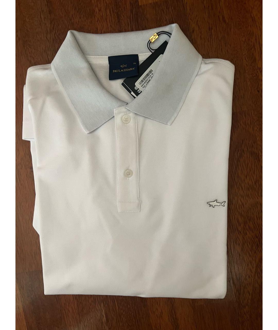 PAUL & SHARK Белое хлопковое поло с коротким рукавом, фото 2