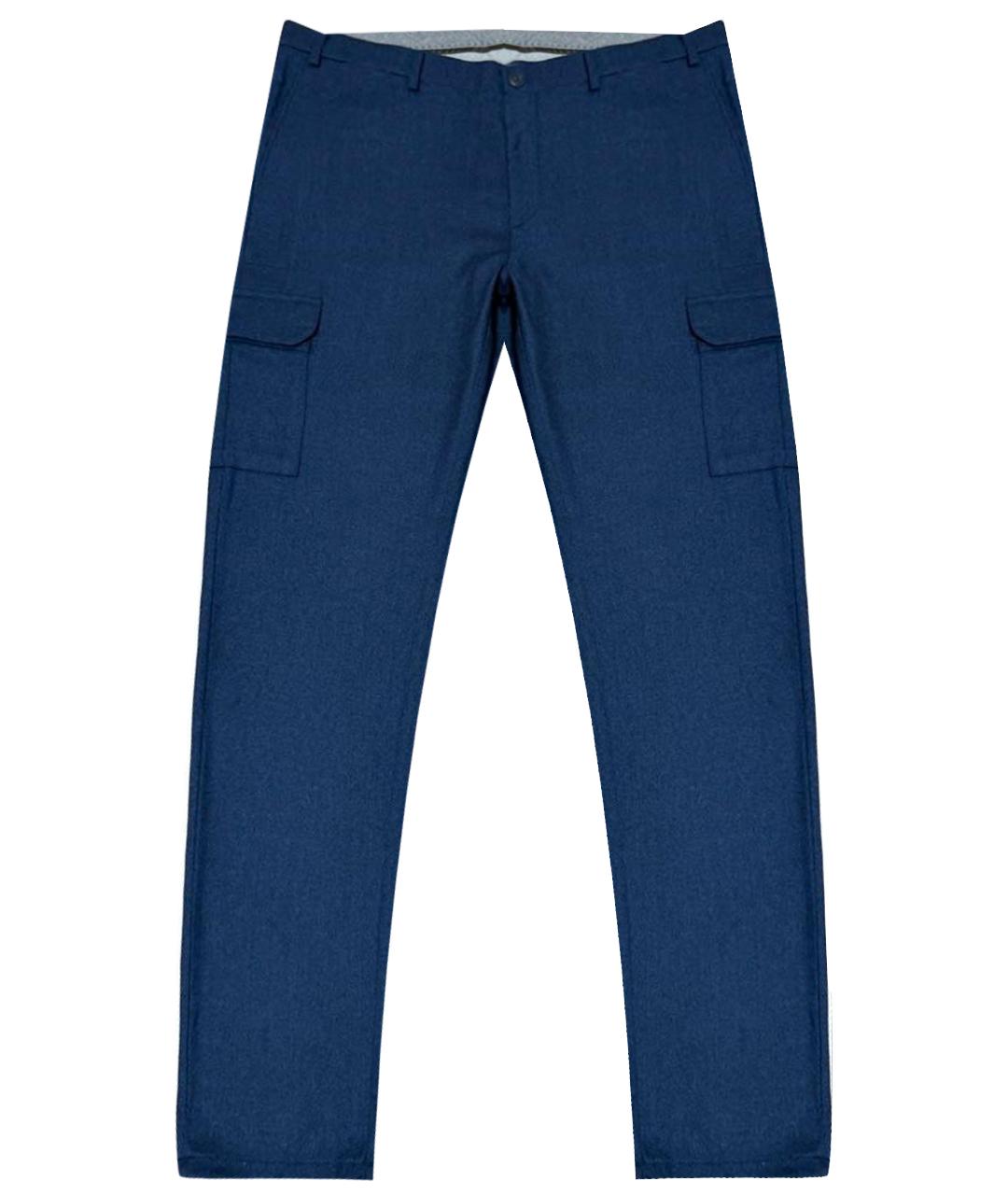 CANALI Синие шерстяные повседневные брюки, фото 1