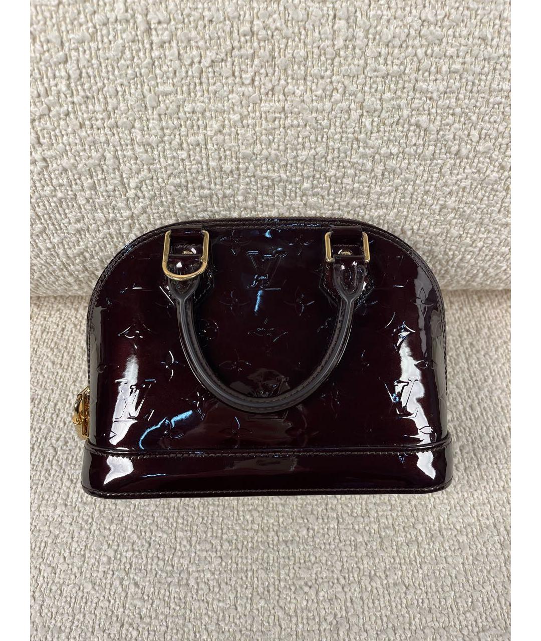 LOUIS VUITTON Бордовая сумка с короткими ручками из лакированной кожи, фото 3