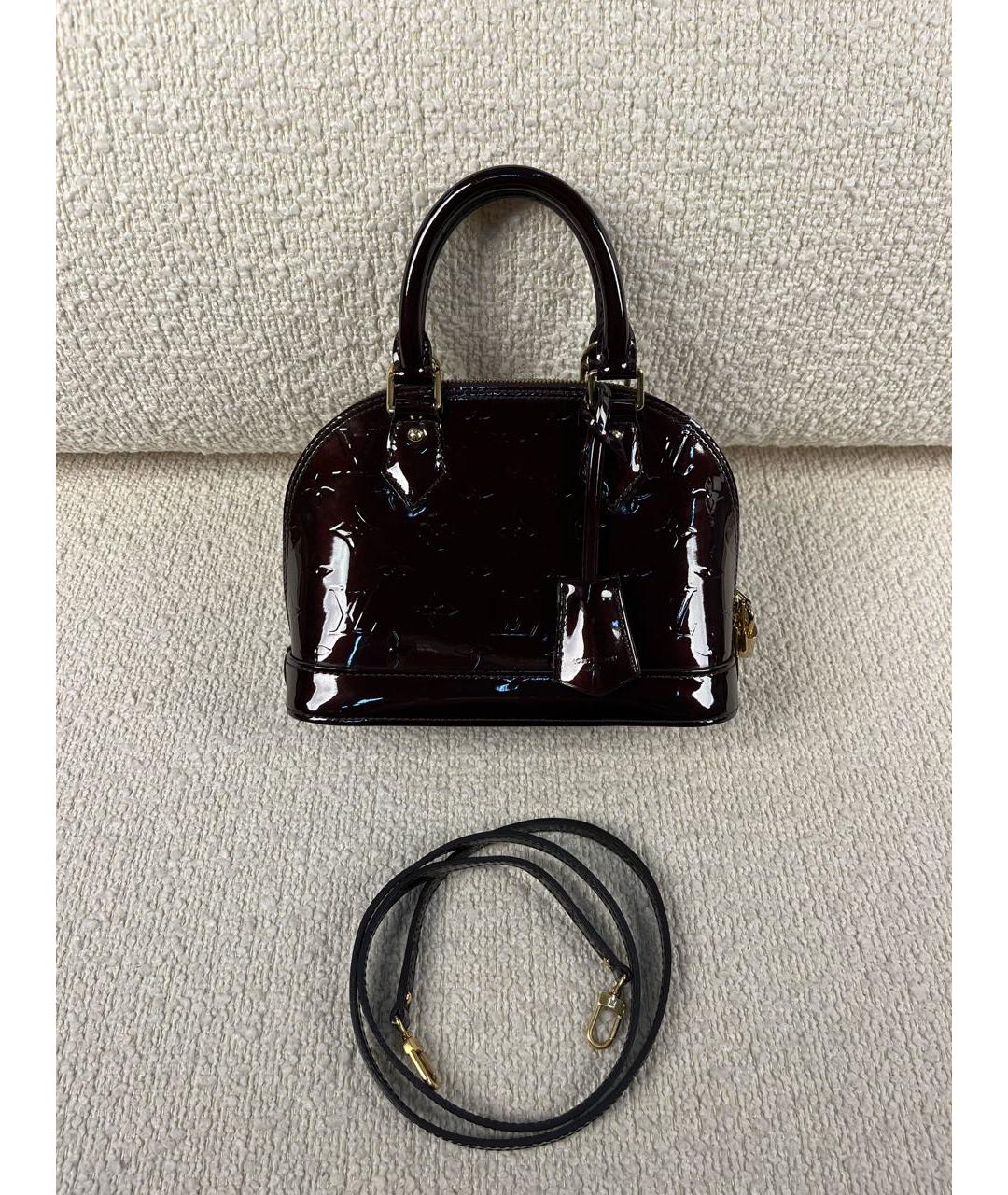 LOUIS VUITTON Бордовая сумка с короткими ручками из лакированной кожи, фото 8