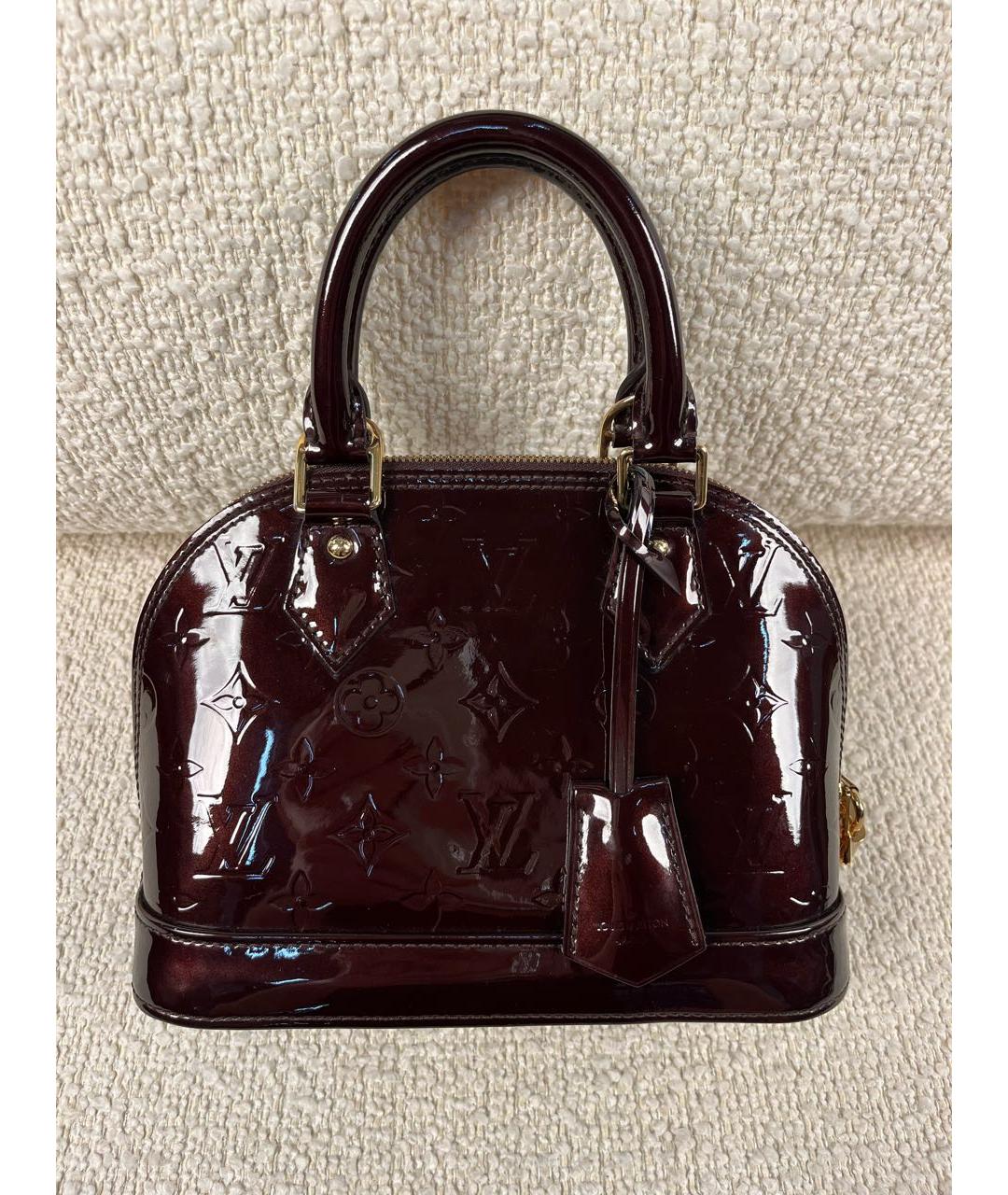 LOUIS VUITTON Бордовая сумка с короткими ручками из лакированной кожи, фото 9