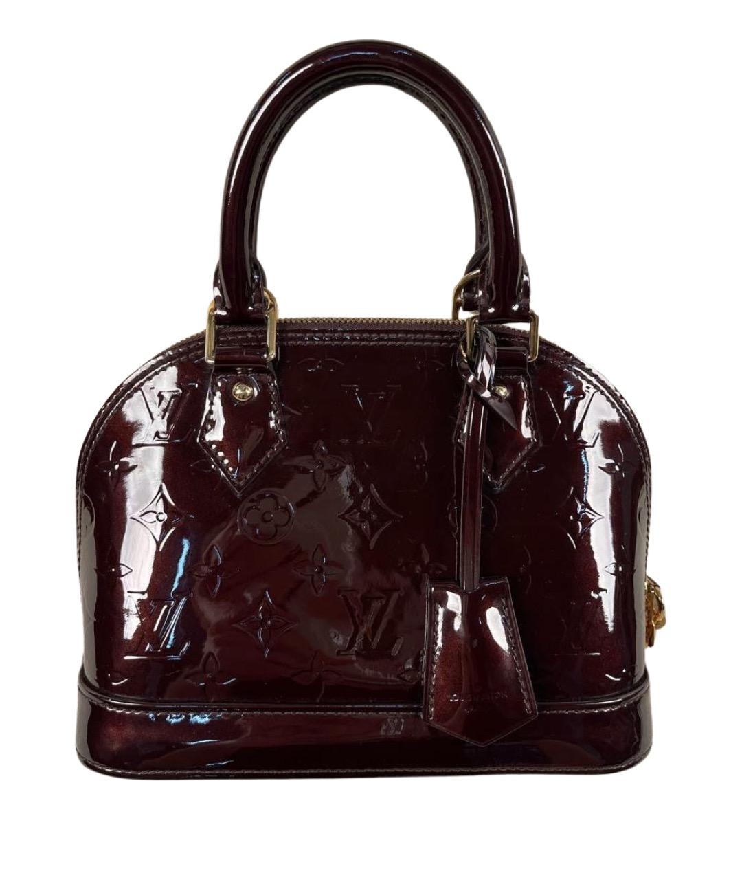 LOUIS VUITTON Бордовая сумка с короткими ручками из лакированной кожи, фото 1