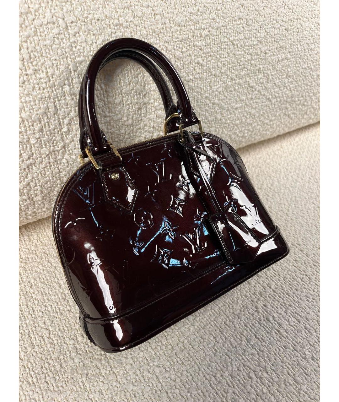 LOUIS VUITTON Бордовая сумка с короткими ручками из лакированной кожи, фото 2