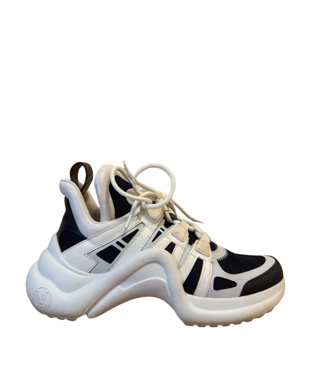 LOUIS VUITTON Белые кожаные кроссовки, фото 1