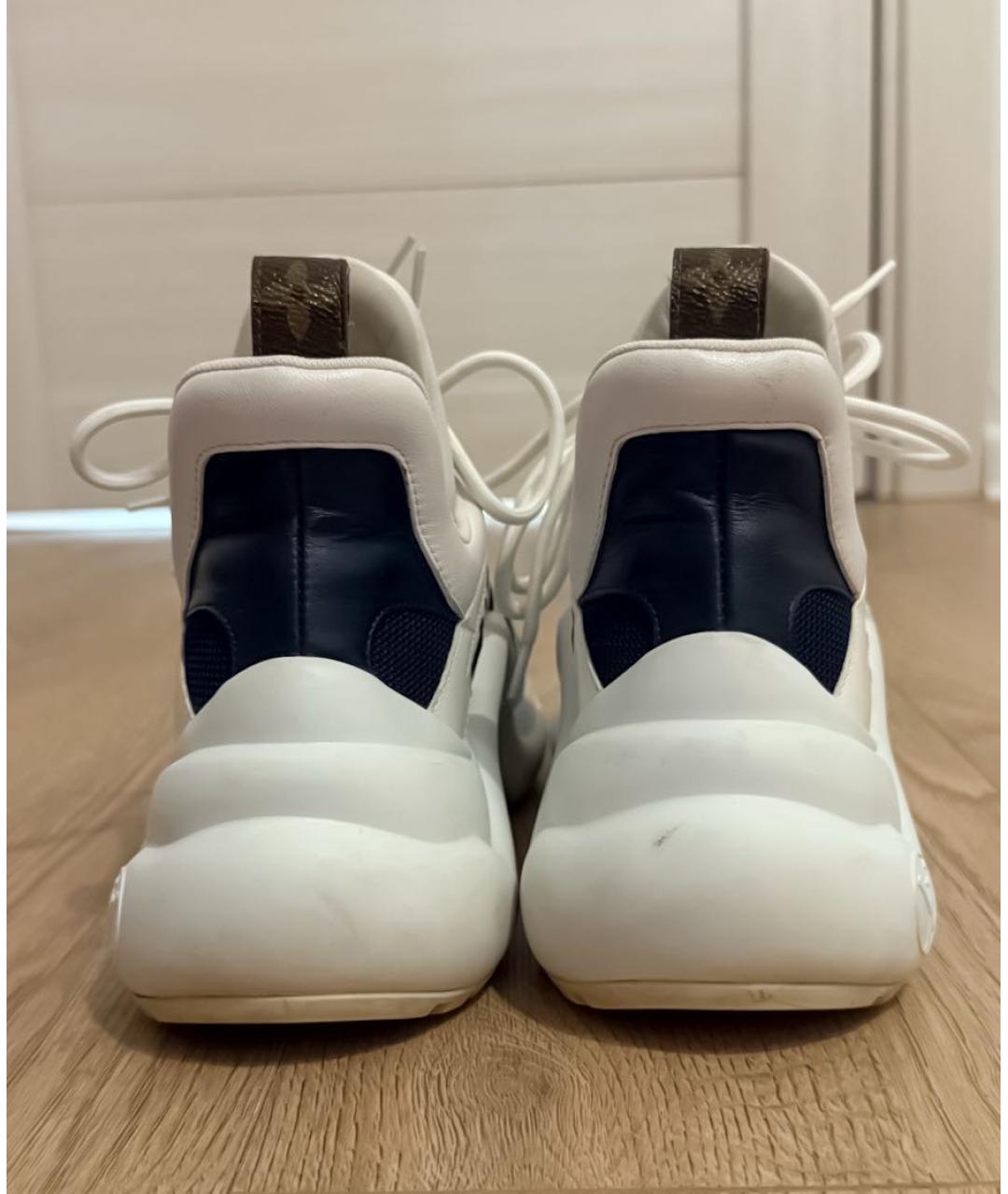 LOUIS VUITTON Белые кожаные кроссовки, фото 4