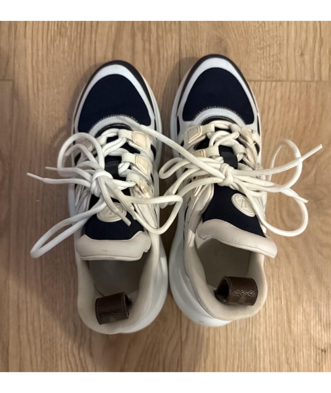 LOUIS VUITTON Белые кожаные кроссовки, фото 3