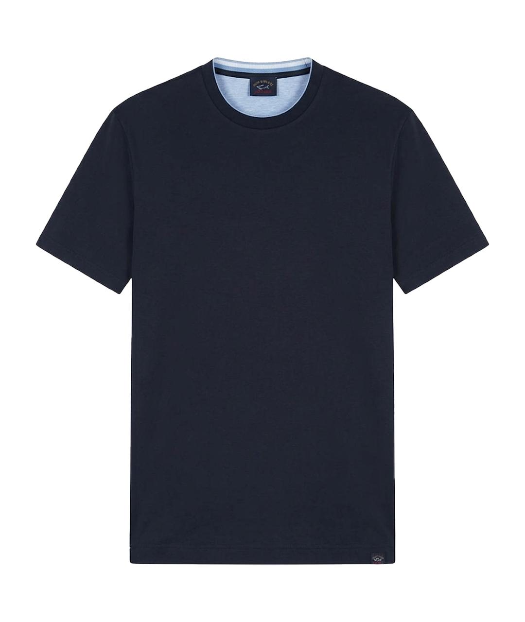 PAUL & SHARK Темно-синяя хлопковая футболка, фото 1