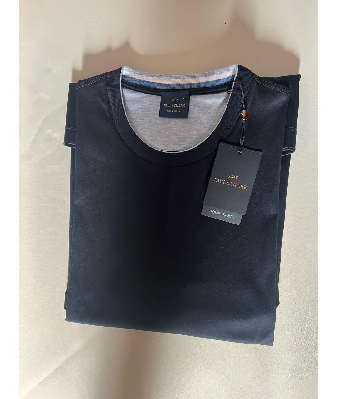 PAUL & SHARK Темно-синяя хлопковая футболка, фото 5
