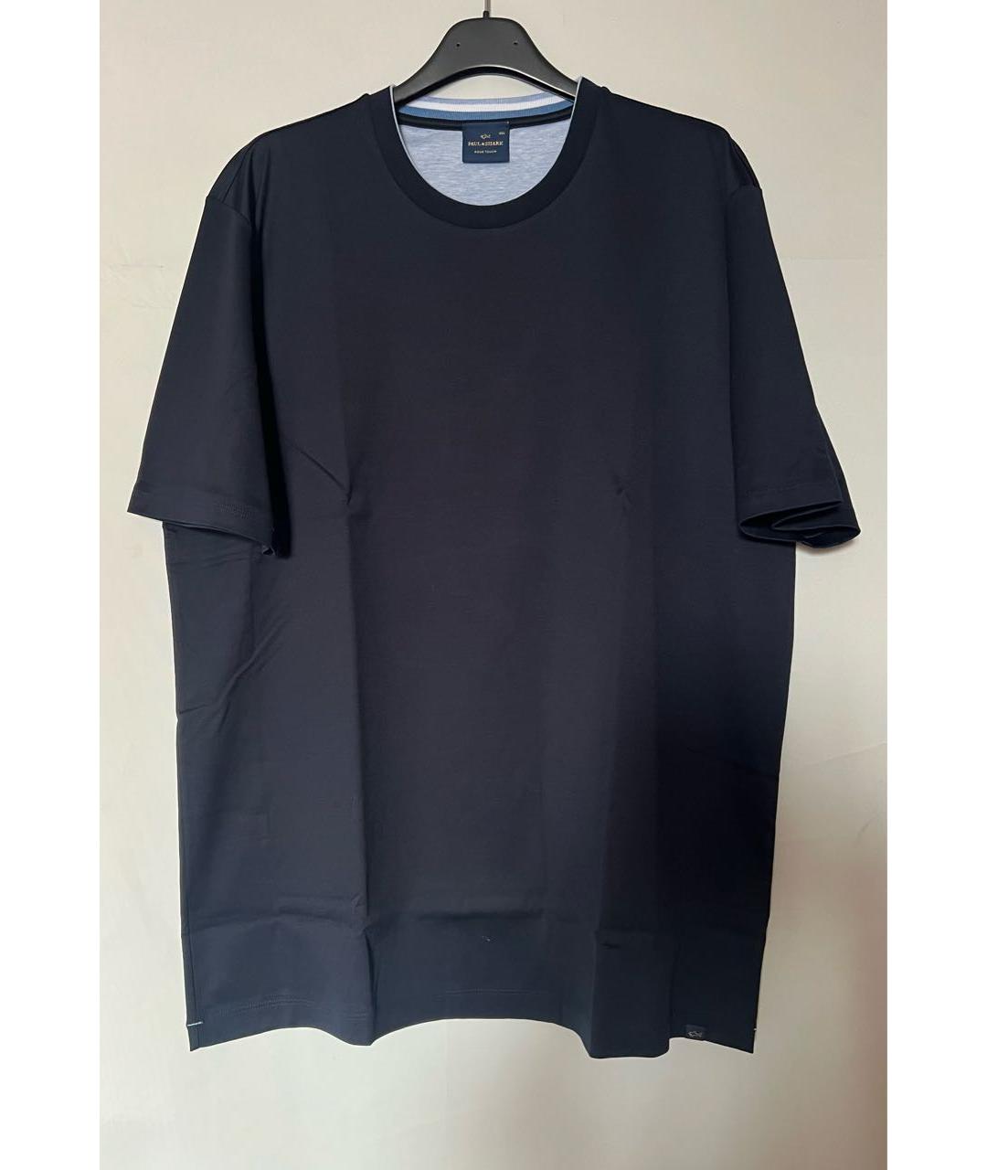 PAUL & SHARK Темно-синяя хлопковая футболка, фото 9