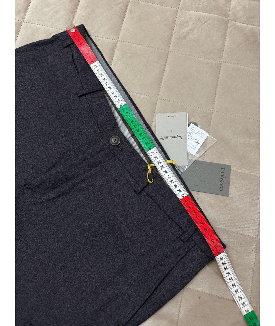 CANALI Бордовые шерстяные повседневные брюки, фото 6