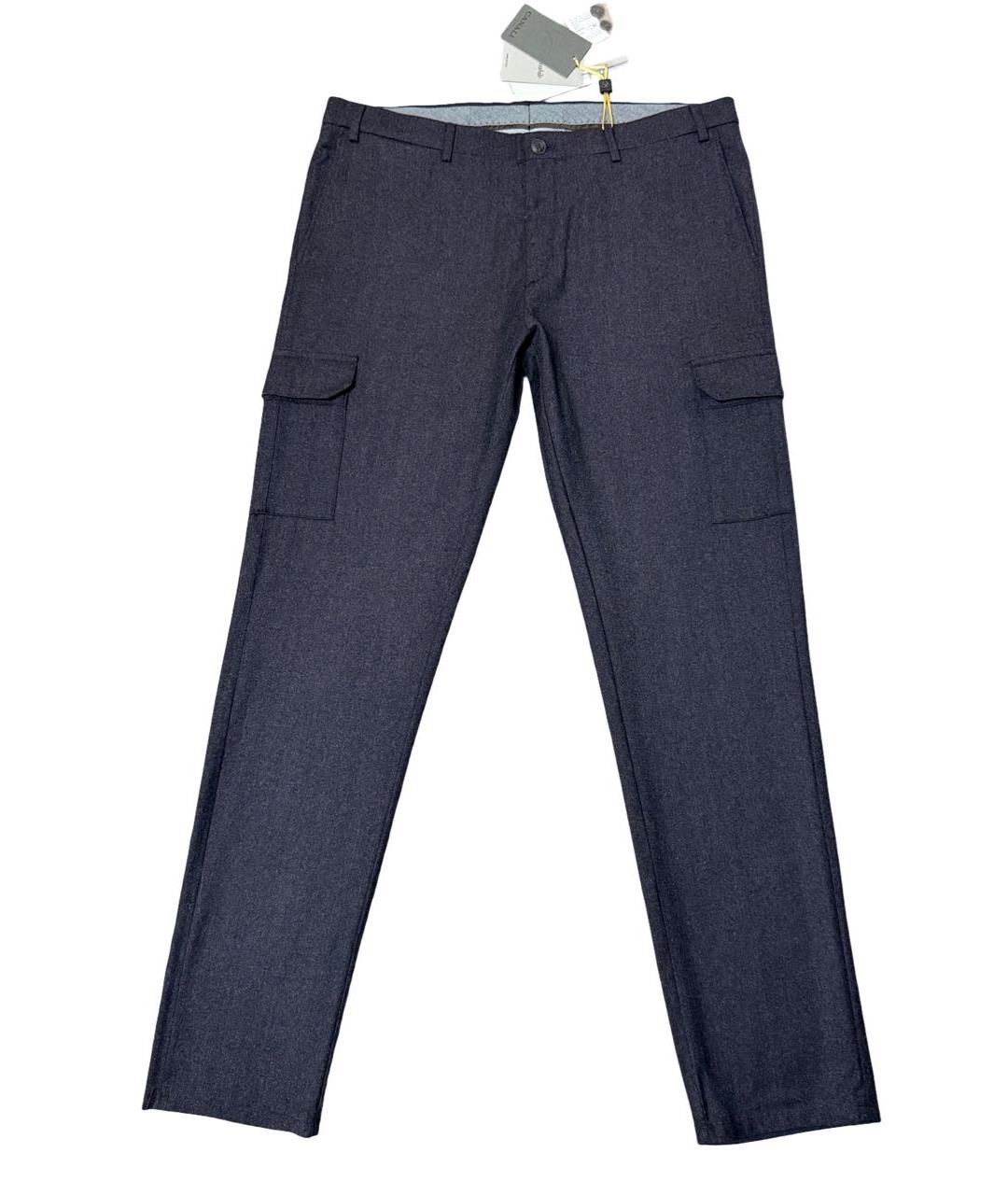 CANALI Бордовые шерстяные повседневные брюки, фото 1