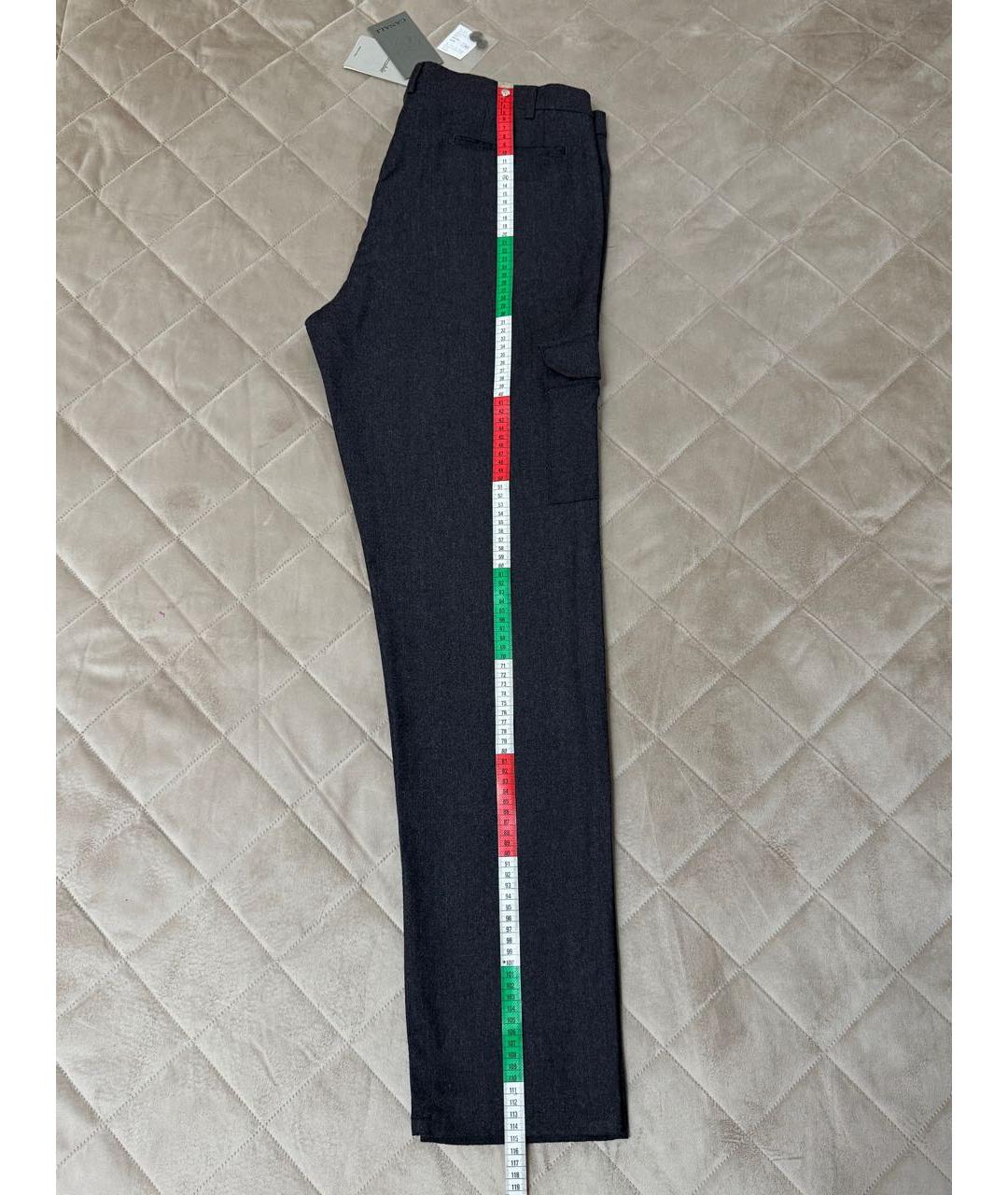 CANALI Бордовые шерстяные повседневные брюки, фото 7