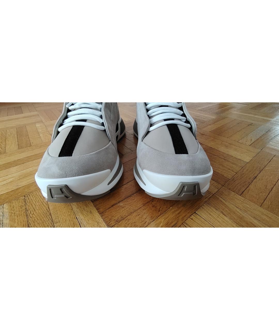 HERMES Бежевые замшевые кроссовки, фото 3