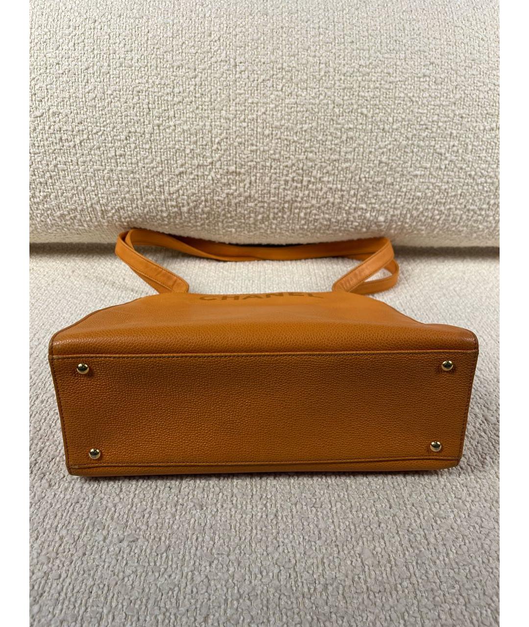CHANEL Оранжевая кожаная сумка через плечо, фото 7
