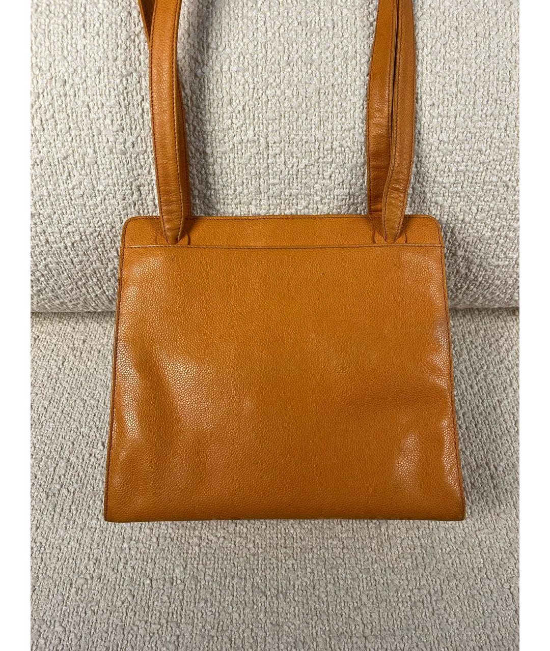CHANEL Оранжевая кожаная сумка через плечо, фото 4