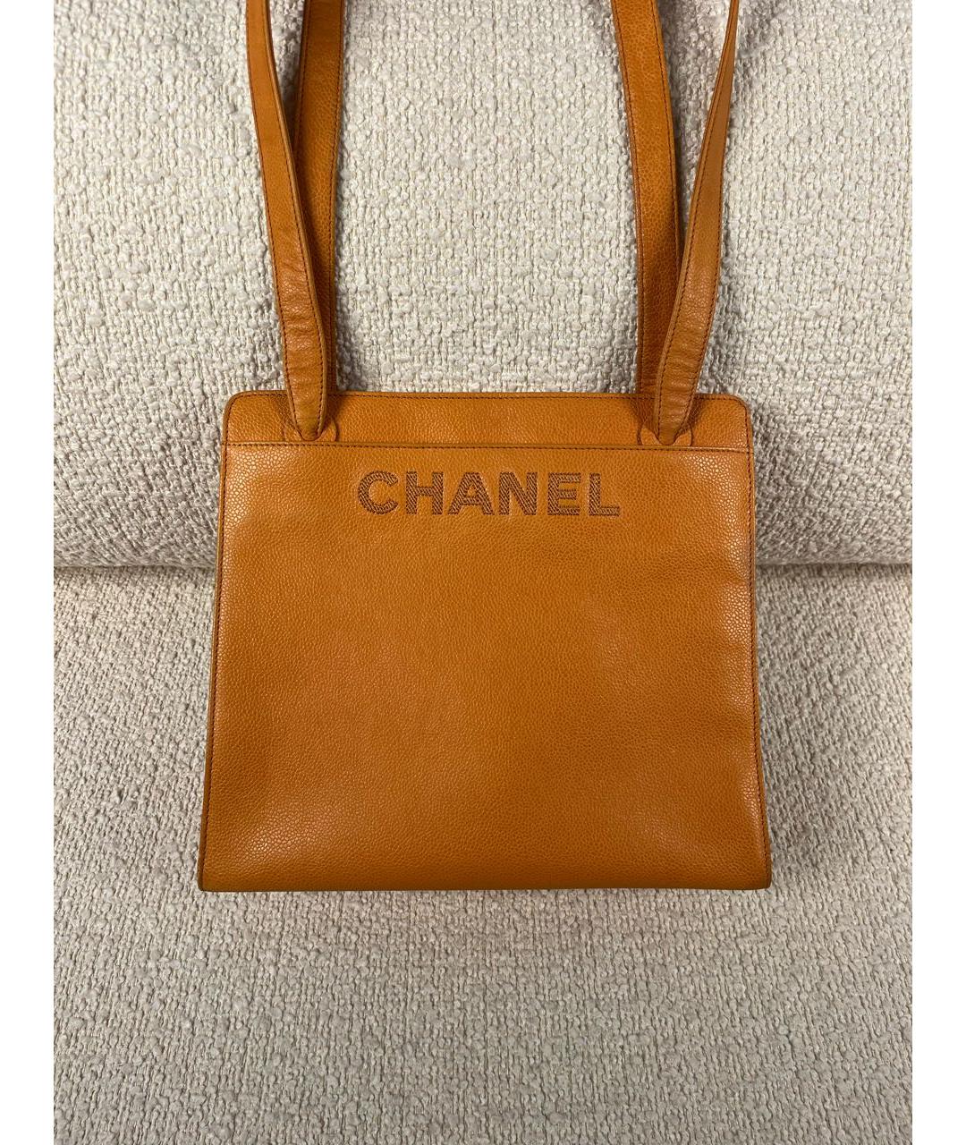 CHANEL Оранжевая кожаная сумка через плечо, фото 2