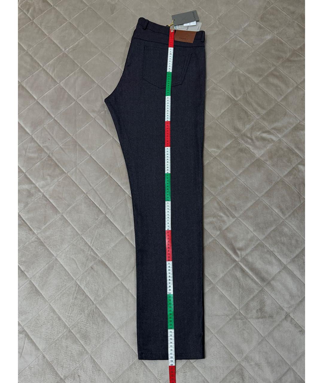 CANALI Синие шерстяные повседневные брюки, фото 7